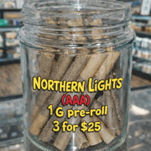 3 pk Pre Rolls Northen Lights